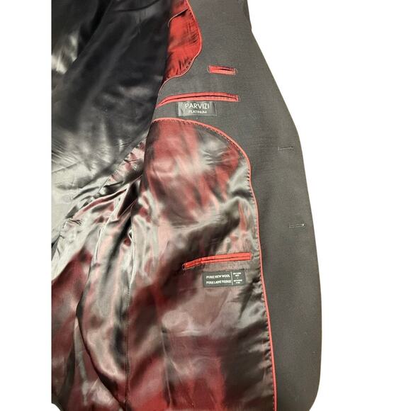 "Daniel Hechter" Paris Blazer SZ 48R Platinum Blk Parvizi Double Vented Wedding - Picture 5 of 9